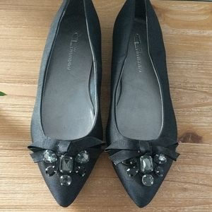Chinese laundry jeweled black flats sz 9.5